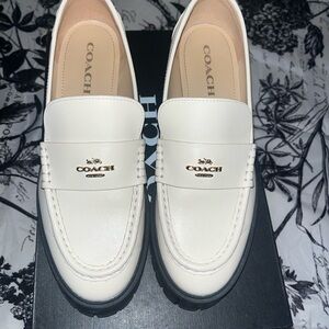 Coach Chalk Leather Loafers